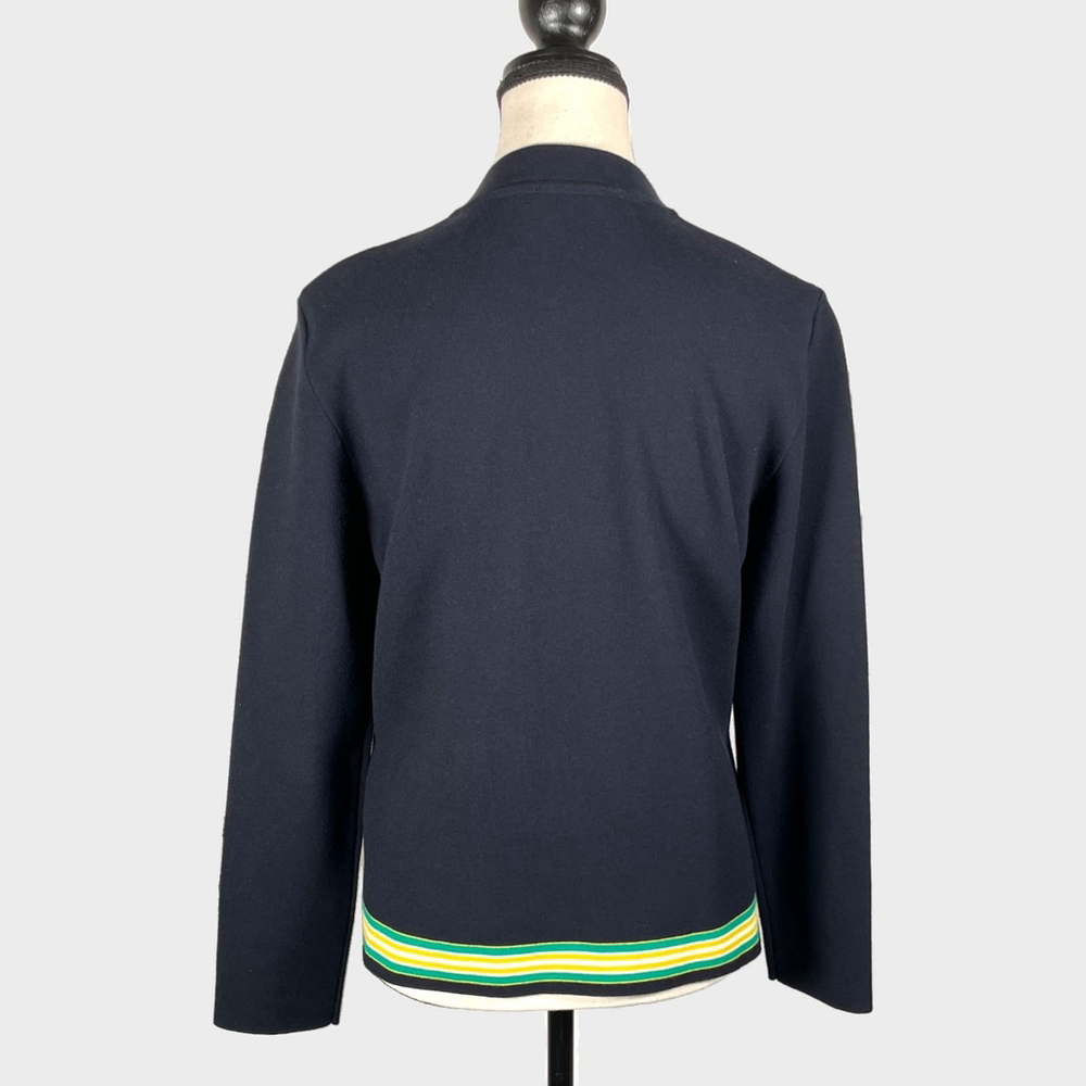 Maerz Muenchen Sweater Womans 40 (10 US) Pockets Full Zip Preppy School Office